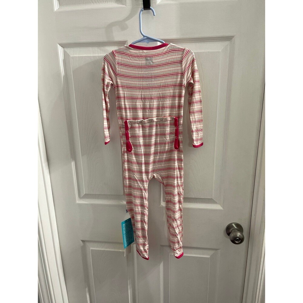 KicKee Pants Girl's Bamboo Fitted Coverall Desert Stripe Size 4T New With Tags - Picture 2 of 5